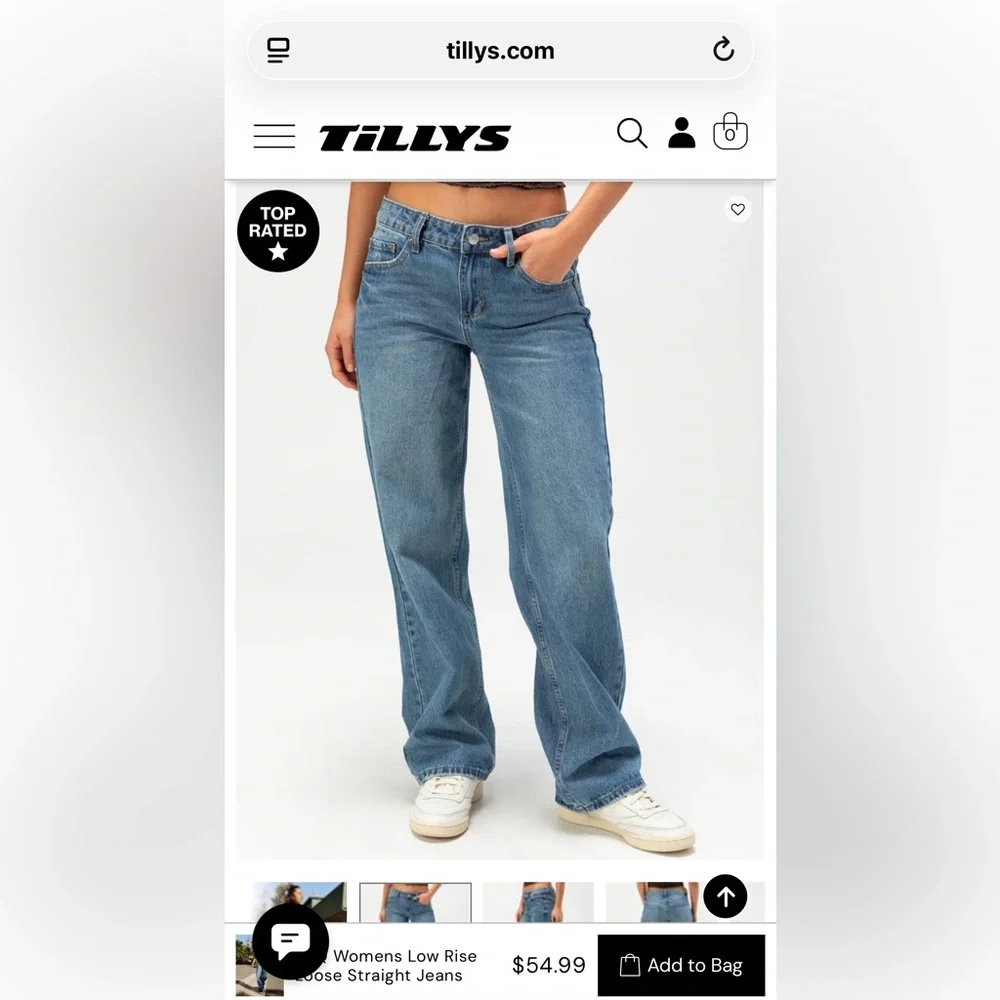 RSQ low rise loose straight jeans - Picture 1 of 6